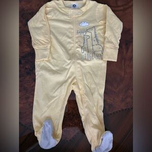 Like New Gerber Yellow Giraffe Print Footie